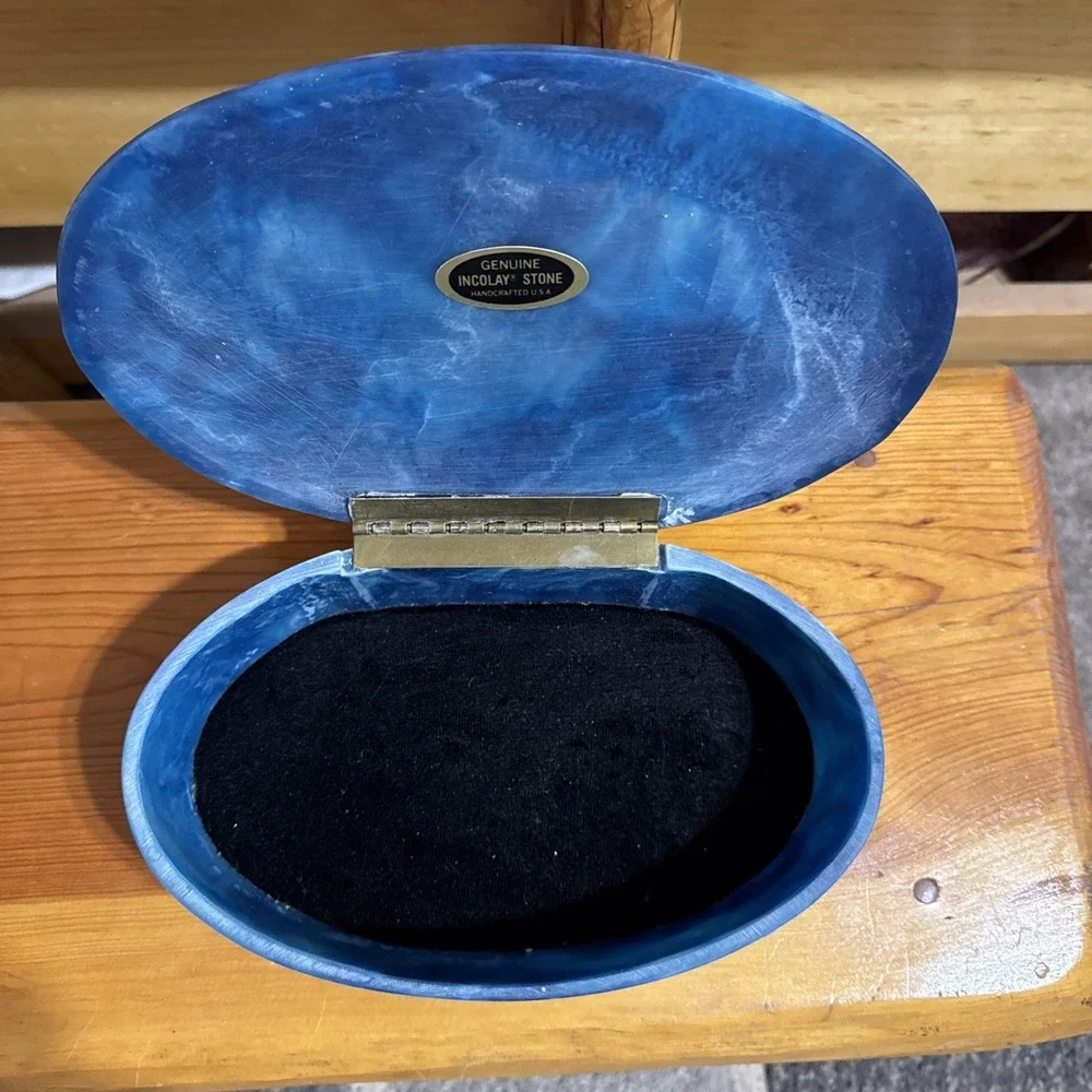 Incolay Stone Eagle Design Trinket Jewelry Box 10